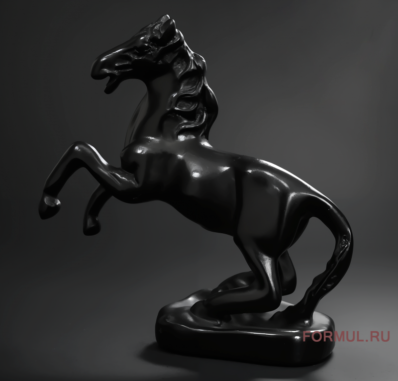 Статуэтка Авторская работа Черный конь (большой)